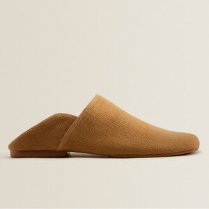 *NWT* Zara Home / Linen Babouche Mule Slippers / Tan / 7.5W